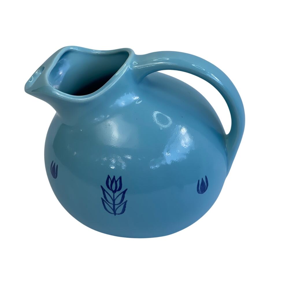 Vintage Cronin Usa Pottery Ball Pitcher Tulips